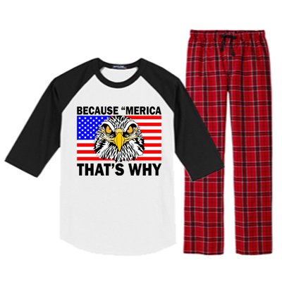 Because 'Merica That's Why! Eagle Raglan Sleeve Pajama Set