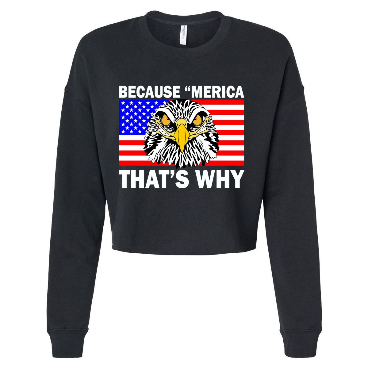Because 'Merica That's Why! Eagle Cropped Pullover Crew