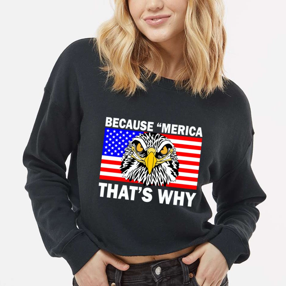 Because 'Merica That's Why! Eagle Cropped Pullover Crew