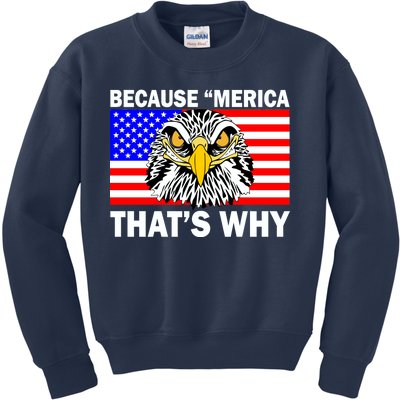 Because 'Merica That's Why! Eagle Kids Sweatshirt