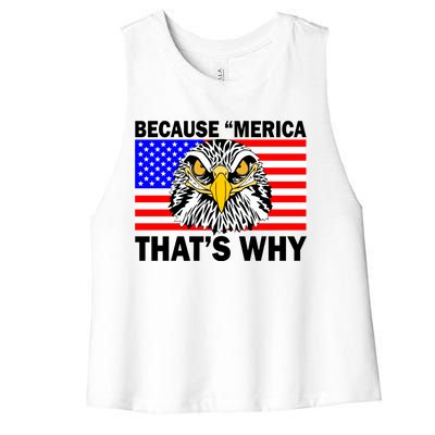 Because 'Merica That's Why! Eagle Women's Racerback Cropped Tank