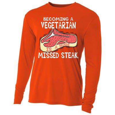 Becoming A Vegetarian is a Huge Missed Steak Cooling Performance Long Sleeve Crew