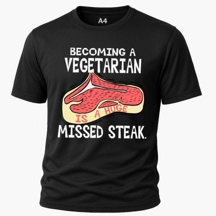 Becoming A Vegetarian is a Huge Missed Steak Cooling Performance Crew T-Shirt
