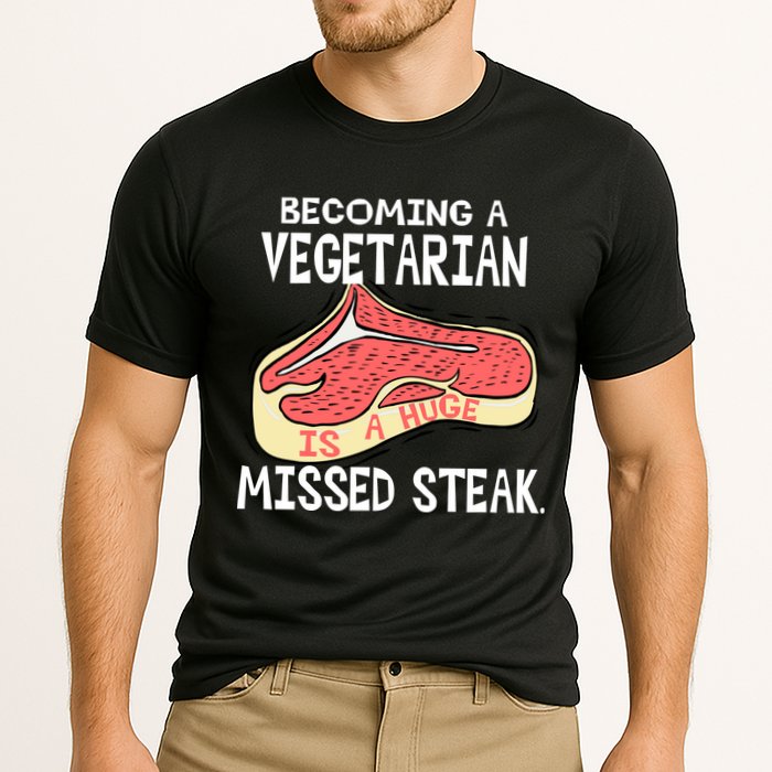 Becoming A Vegetarian is a Huge Missed Steak Cooling Performance Crew T-Shirt