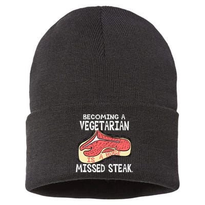Becoming A Vegetarian is a Huge Missed Steak Sustainable Knit Beanie