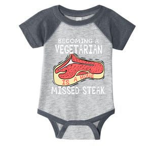 Becoming A Vegetarian is a Huge Missed Steak Infant Baby Jersey Bodysuit