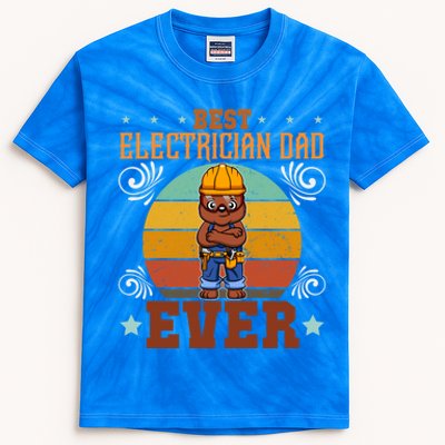 Best Electrician Dad Ever Electronics Engineer Gift Kids Tie-Dye T-Shirt