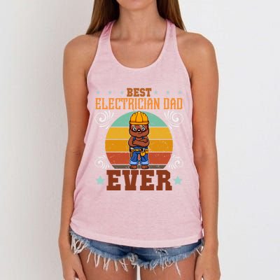 Best Electrician Dad Ever Electronics Engineer Gift Women's Knotted Racerback Tank