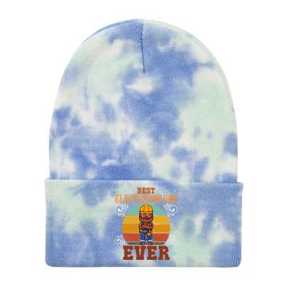 Best Electrician Dad Ever Electronics Engineer Gift Tie Dye 12in Knit Beanie