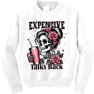 Boujee Expensive Difficult And Talks Back Coffee Mom Kids Sweatshirt