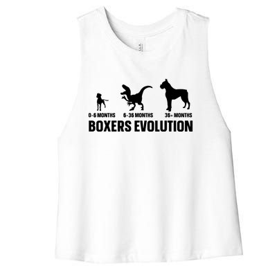 Boxers Evolution Design For A Boxer Owner Women's Racerback Cropped Tank