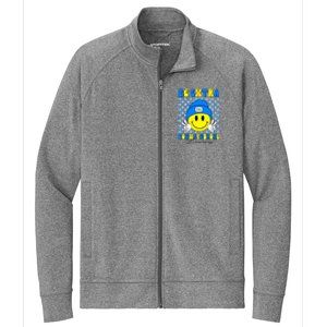 Be Extra Down Syndrome Awareness Yellow And Blue Smile Face Stretch Full-Zip Cadet Jacket