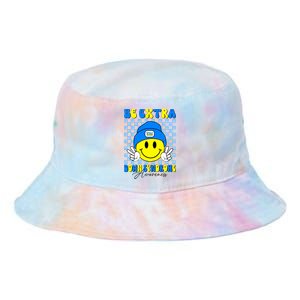 Be Extra Down Syndrome Awareness Yellow And Blue Smile Face Tie Dye Newport Bucket Hat