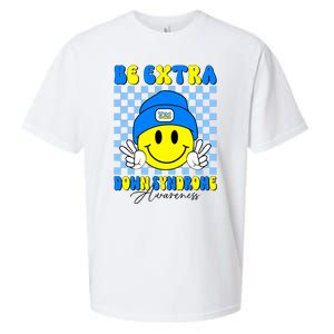 Be Extra Down Syndrome Awareness Yellow And Blue Smile Face Sueded Cloud Jersey T-Shirt