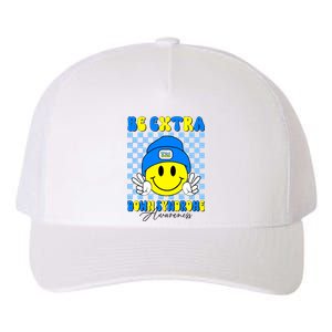 Be Extra Down Syndrome Awareness Yellow And Blue Smile Face Yupoong Adult 5-Panel Trucker Hat