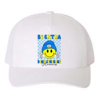 Be Extra Down Syndrome Awareness Yellow And Blue Smile Face Yupoong Adult 5-Panel Trucker Hat