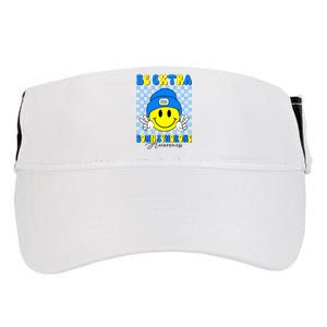 Be Extra Down Syndrome Awareness Yellow And Blue Smile Face Adult Drive Performance Visor