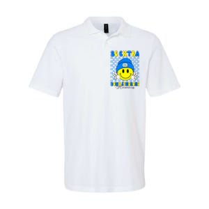 Be Extra Down Syndrome Awareness Yellow And Blue Smile Face Softstyle Adult Sport Polo