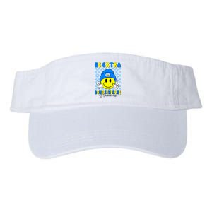 Be Extra Down Syndrome Awareness Yellow And Blue Smile Face Valucap Bio-Washed Visor