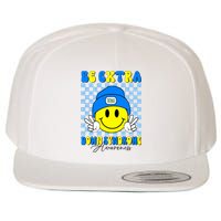 Be Extra Down Syndrome Awareness Yellow And Blue Smile Face Wool Snapback Cap