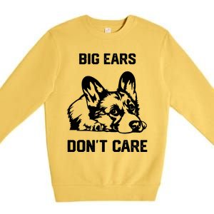 big ears don't care Corgi Premium Crewneck Sweatshirt