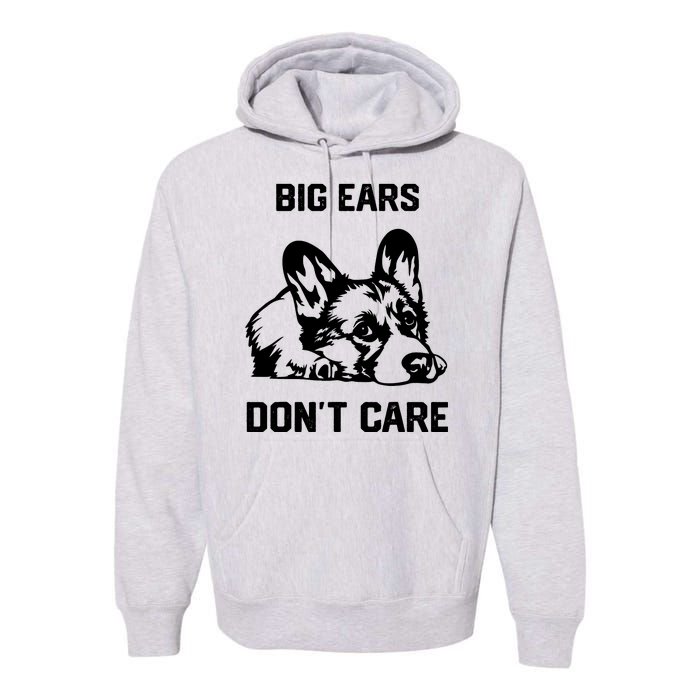 big ears don't care Corgi Premium Hoodie