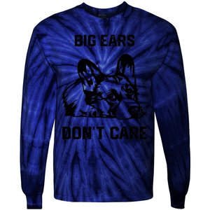 big ears don't care Corgi Tie-Dye Long Sleeve Shirt