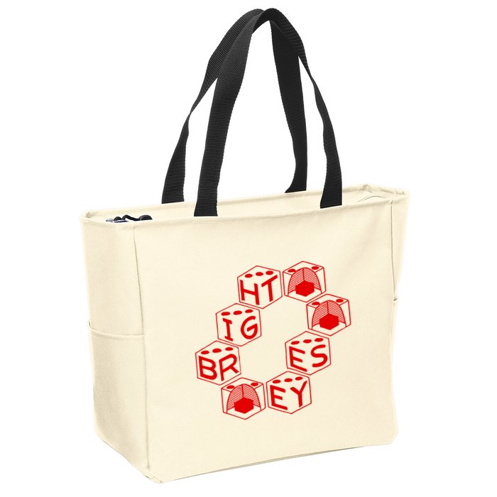 Bright Eyes Dice Logo Zip Tote Bag