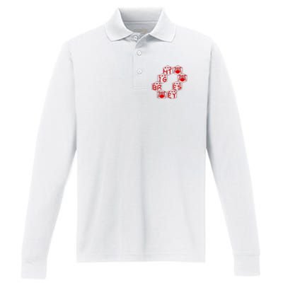 Bright Eyes Dice Logo Performance Long Sleeve Polo