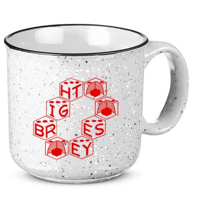 Bright Eyes Dice Logo 15oz Campfire Ceramic Mug