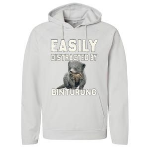 Binturong Easily Distracted By Binturong Performance Fleece Hoodie