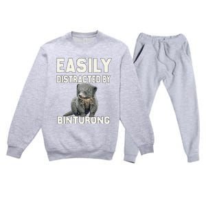 Binturong Easily Distracted By Binturong Premium Crewneck Sweatsuit Set