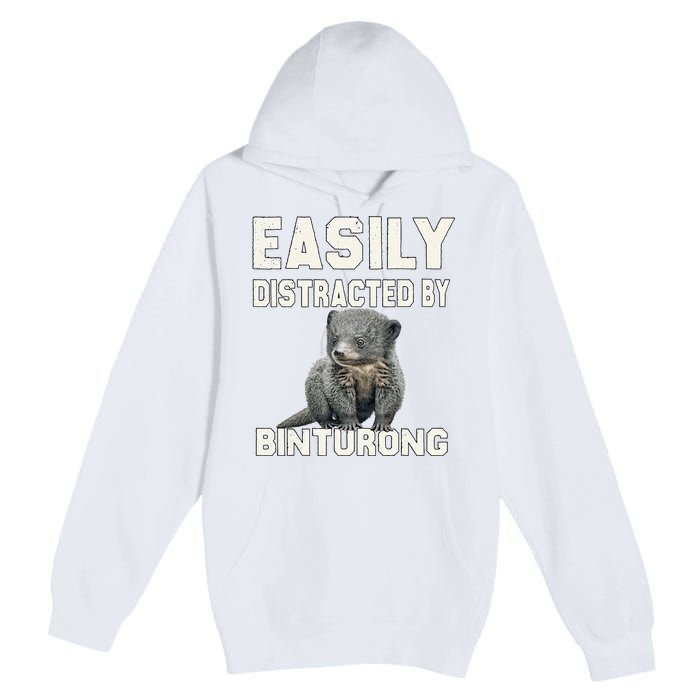 Binturong Easily Distracted By Binturong Premium Pullover Hoodie