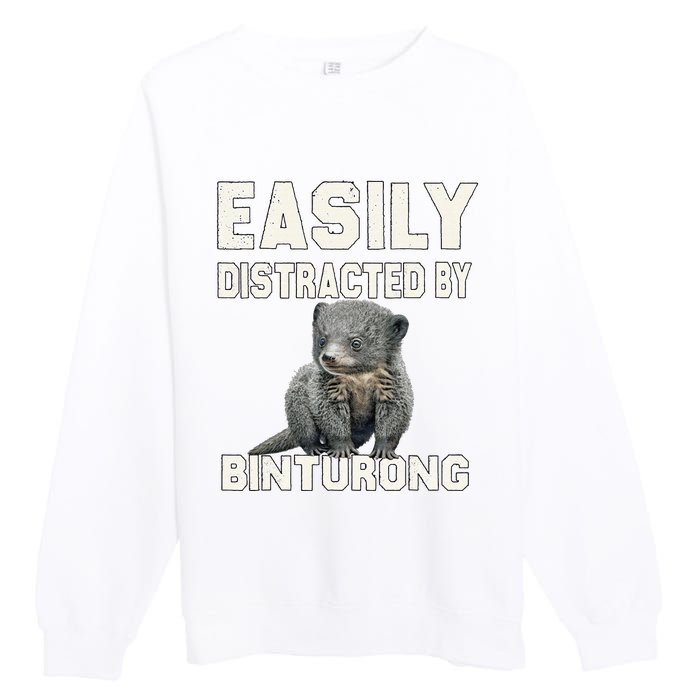 Binturong Easily Distracted By Binturong Premium Crewneck Sweatshirt