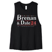 Brennan Election Dale 2024 Prestige Worldwide Funny Support Women's Racerback Cropped Tank