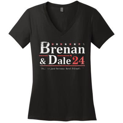 Brennan Election Dale 2024 Prestige Worldwide Funny Support Women's V-Neck T-Shirt