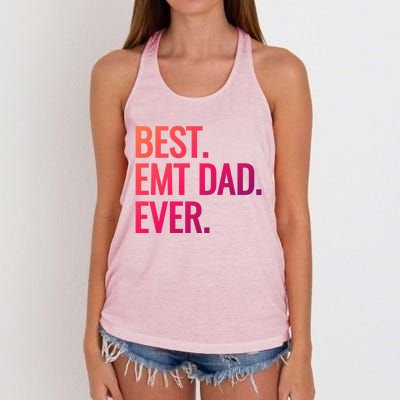 Best Emt Dad Ever Ambulance Worker Fathers Day Ems Workers Meaningful Gift Women's Knotted Racerback Tank