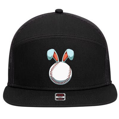 Baseball Easter Day Funny Bunny Ears Rabbit Baseball Fans 7 Panel Mesh Trucker Snapback Hat