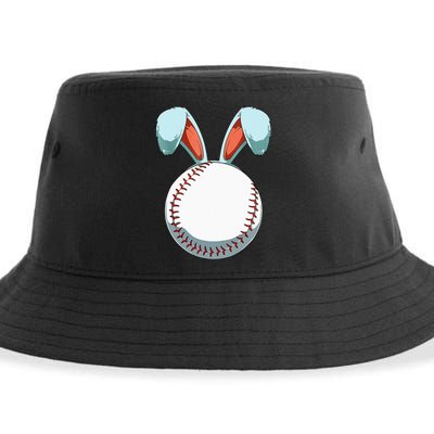 Baseball Easter Day Funny Bunny Ears Rabbit Baseball Fans Sustainable Bucket Hat