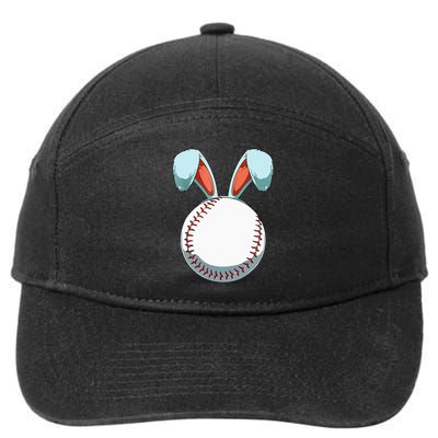 Baseball Easter Day Funny Bunny Ears Rabbit Baseball Fans 7-Panel Snapback Hat