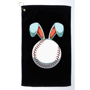 Baseball Easter Day Funny Bunny Ears Rabbit Baseball Fans Platinum Collection Golf Towel