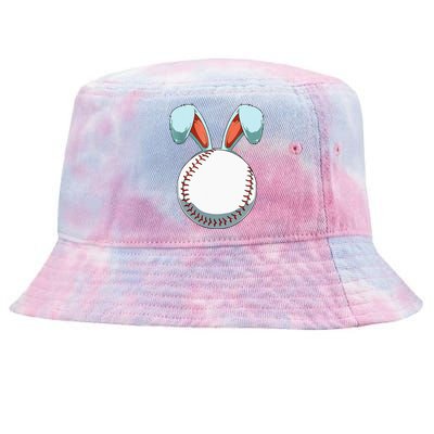 Baseball Easter Day Funny Bunny Ears Rabbit Baseball Fans Tie-Dyed Bucket Hat