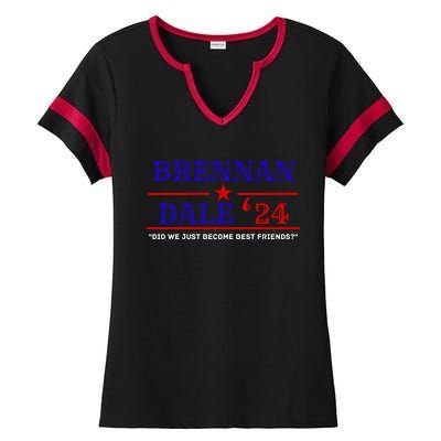 Brennan Election Dale 2024 DID WE JUST BECOME BEST FRIENDS Ladies Halftime Notch Neck Tee