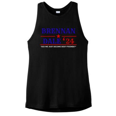 Brennan Election Dale 2024 DID WE JUST BECOME BEST FRIENDS Ladies PosiCharge Tri-Blend Wicking Tank