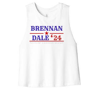 Brennan Election Dale 2024 DID WE JUST BECOME BEST FRIENDS Women's Racerback Cropped Tank