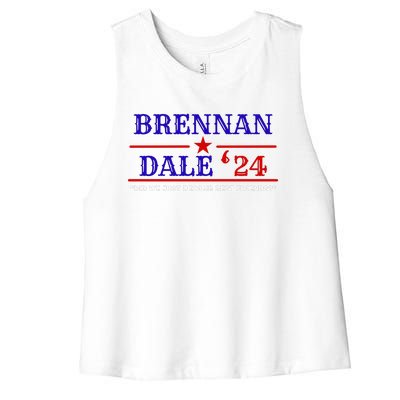 Brennan Election Dale 2024 DID WE JUST BECOME BEST FRIENDS Women's Racerback Cropped Tank