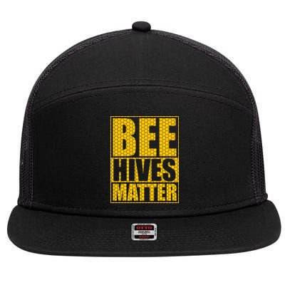 Bee Hives Matter 7 Panel Mesh Trucker Snapback Hat