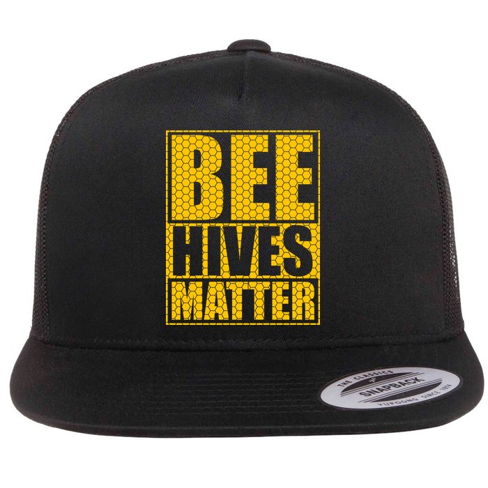 Bee Hives Matter Flat Bill Trucker Hat