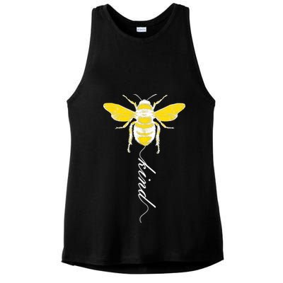 Bee Kind Bumblebee Script Ladies PosiCharge Tri-Blend Wicking Tank