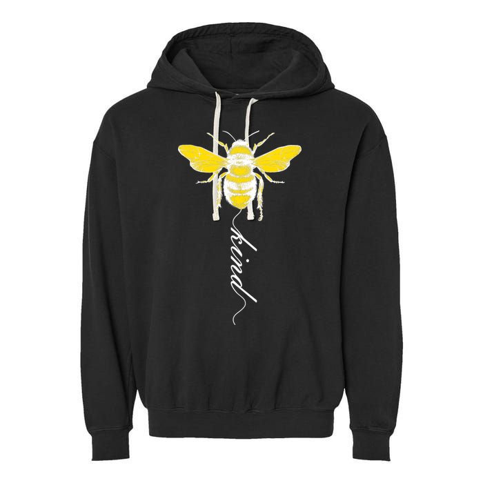 Bee Kind Bumblebee Script Garment-Dyed Fleece Hoodie